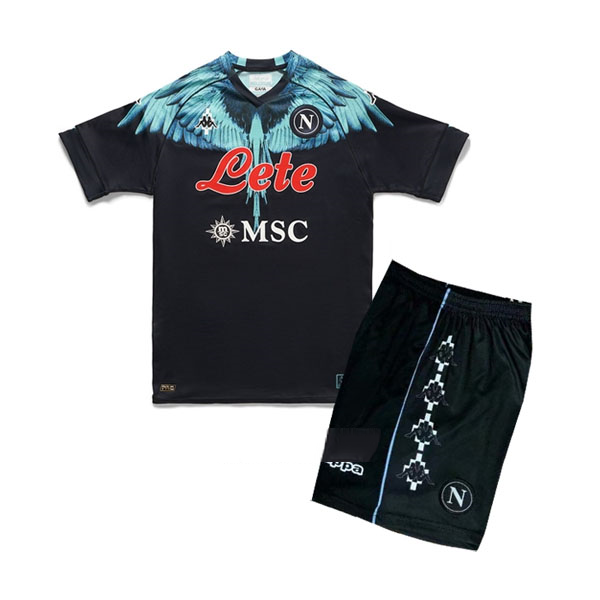 Camiseta Napoli Portero Kappa x Marcelo Burlon Niño 2021 2022